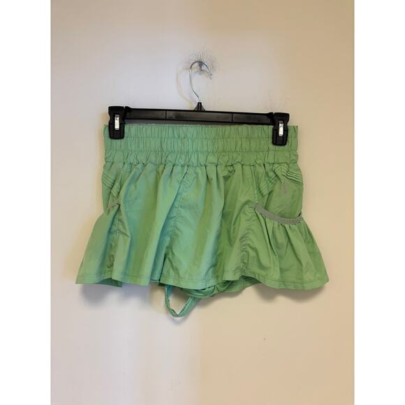 Free People Movement Get Your Flirt On Shorts Medium Lime Green - Picture 4 of 6